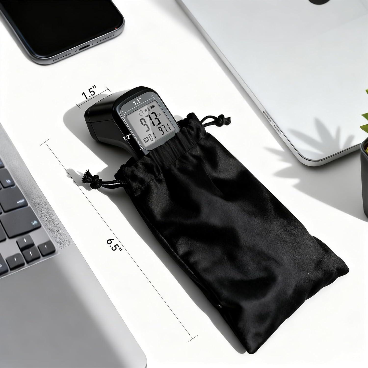 Termómetro Digital Sin Contacto Manhero 3 en 1 Negro