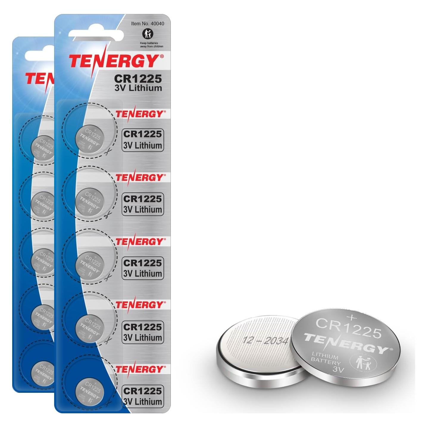 Baterías de Botón Tenergy CR1225 3V - Paquete de 10 Unidades