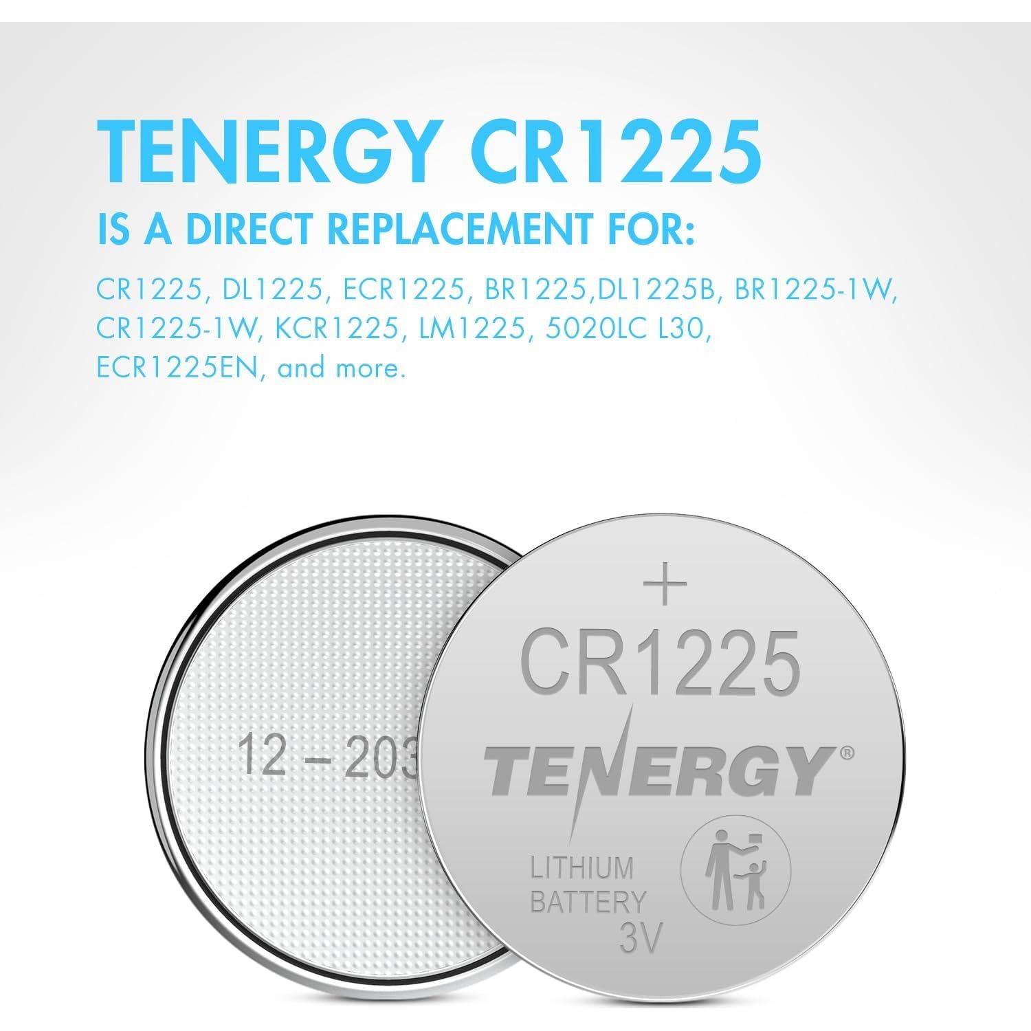 Baterías de Botón Tenergy CR1225 3V - Paquete de 10 Unidades