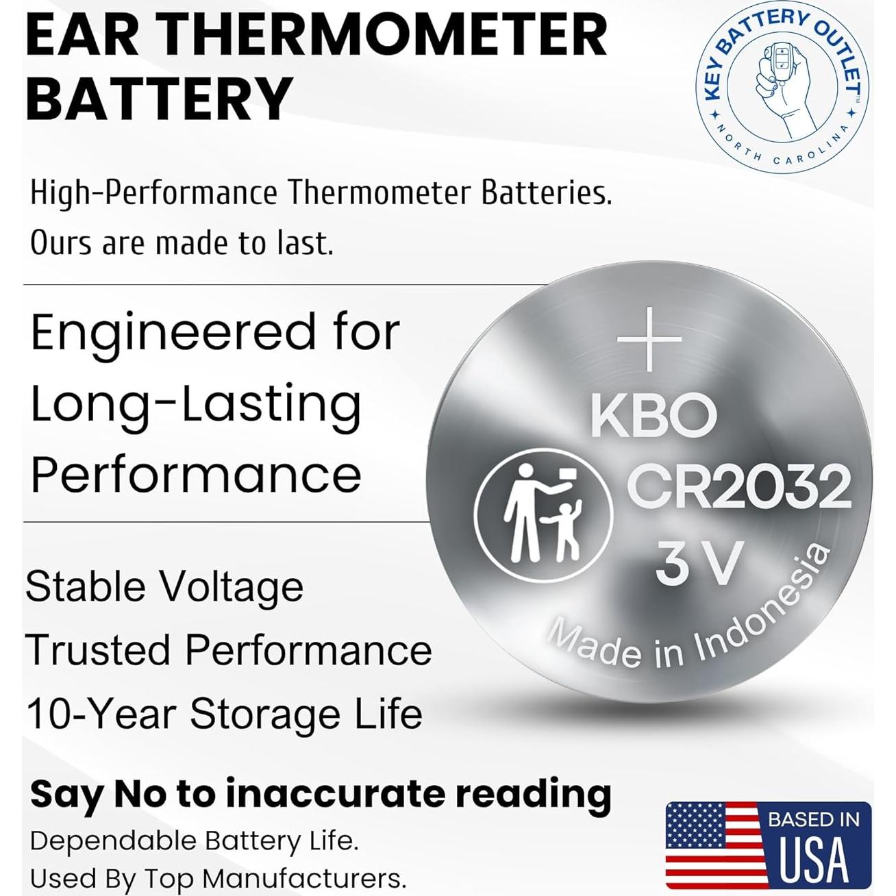 Kit de Baterías CR2032 para Termómetro de Oído - 2 Unidades