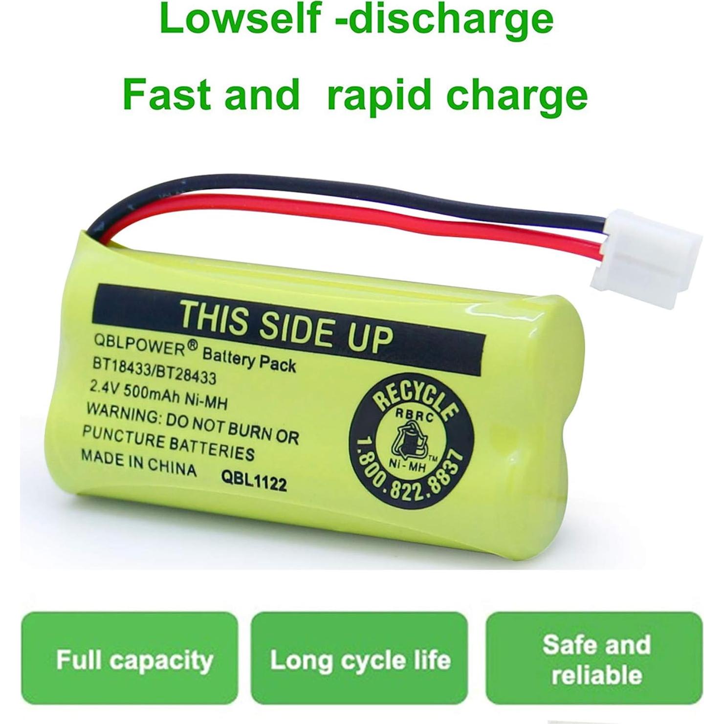 Batería recargable Ni-MH 2.4V 500mAh QBLPOWER para teléfonos