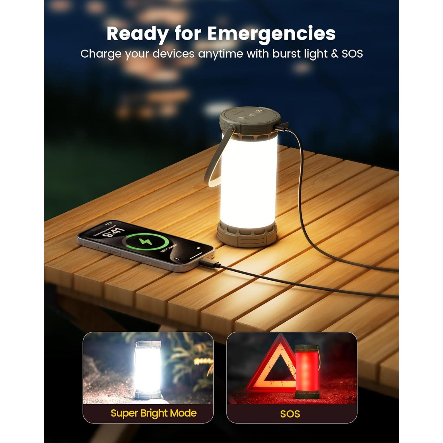 Linterna de Camping Glocusent C12 Recargable 5000mAh 135 LEDs