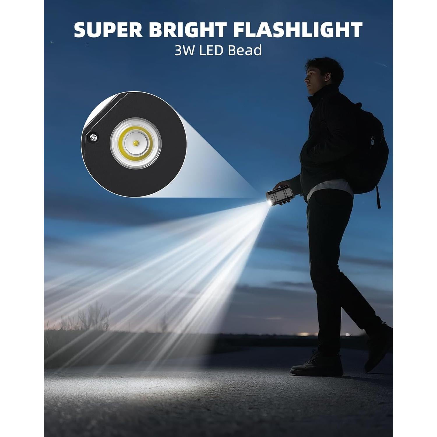 Paquete de 4 Linternas Solares Camping Wismco 1600mAh LED 30h