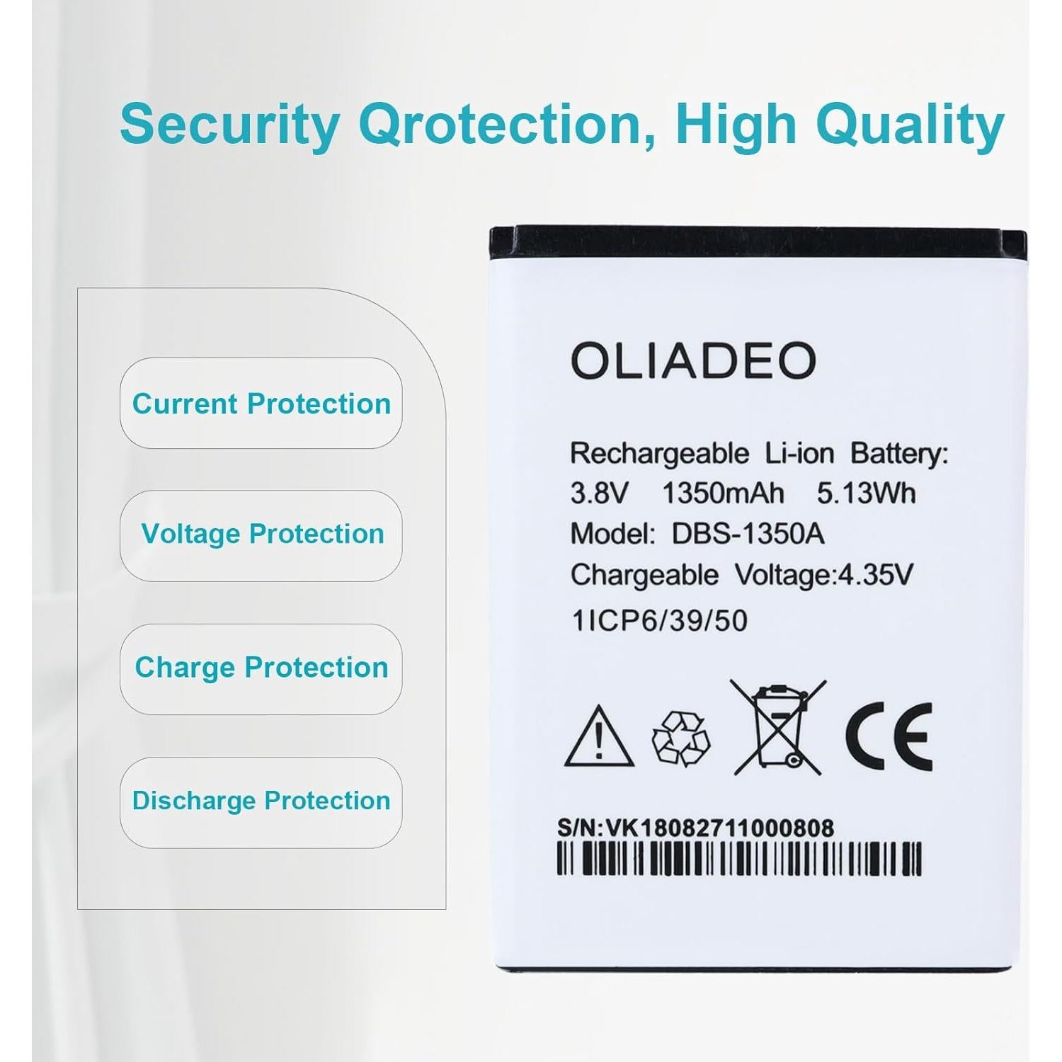 Batería de Reemplazo Doro DBS-1350A para 7050 7060 1350mAh