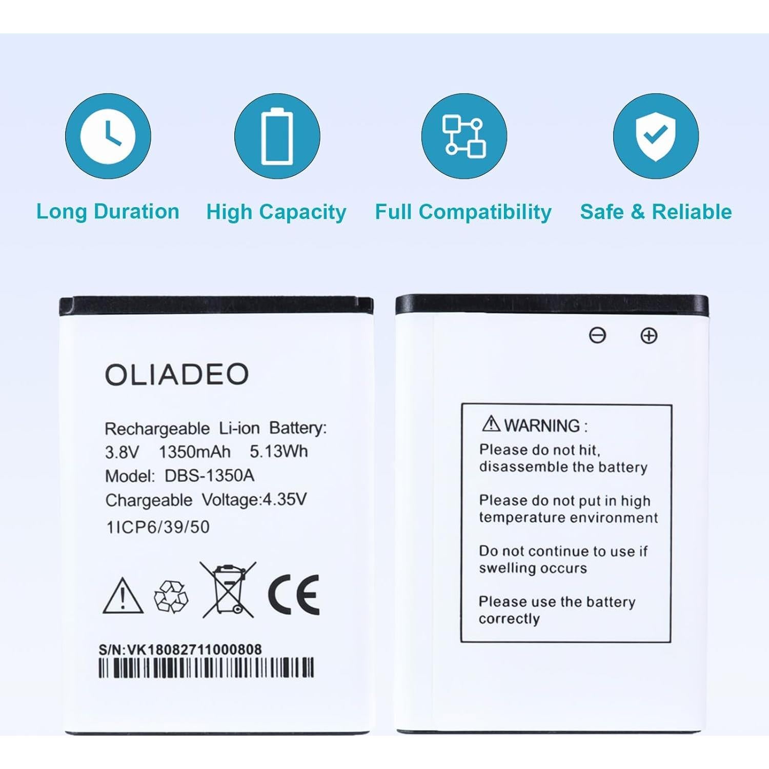 Batería de Reemplazo Doro DBS-1350A para 7050 7060 1350mAh