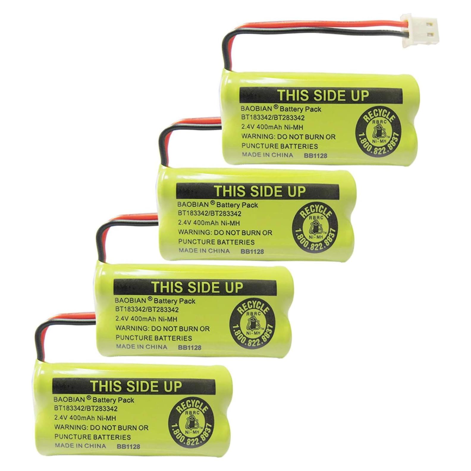 Batería recargable NiMH 2.4V 400mAh BAOBIAN - Paquete de 4
