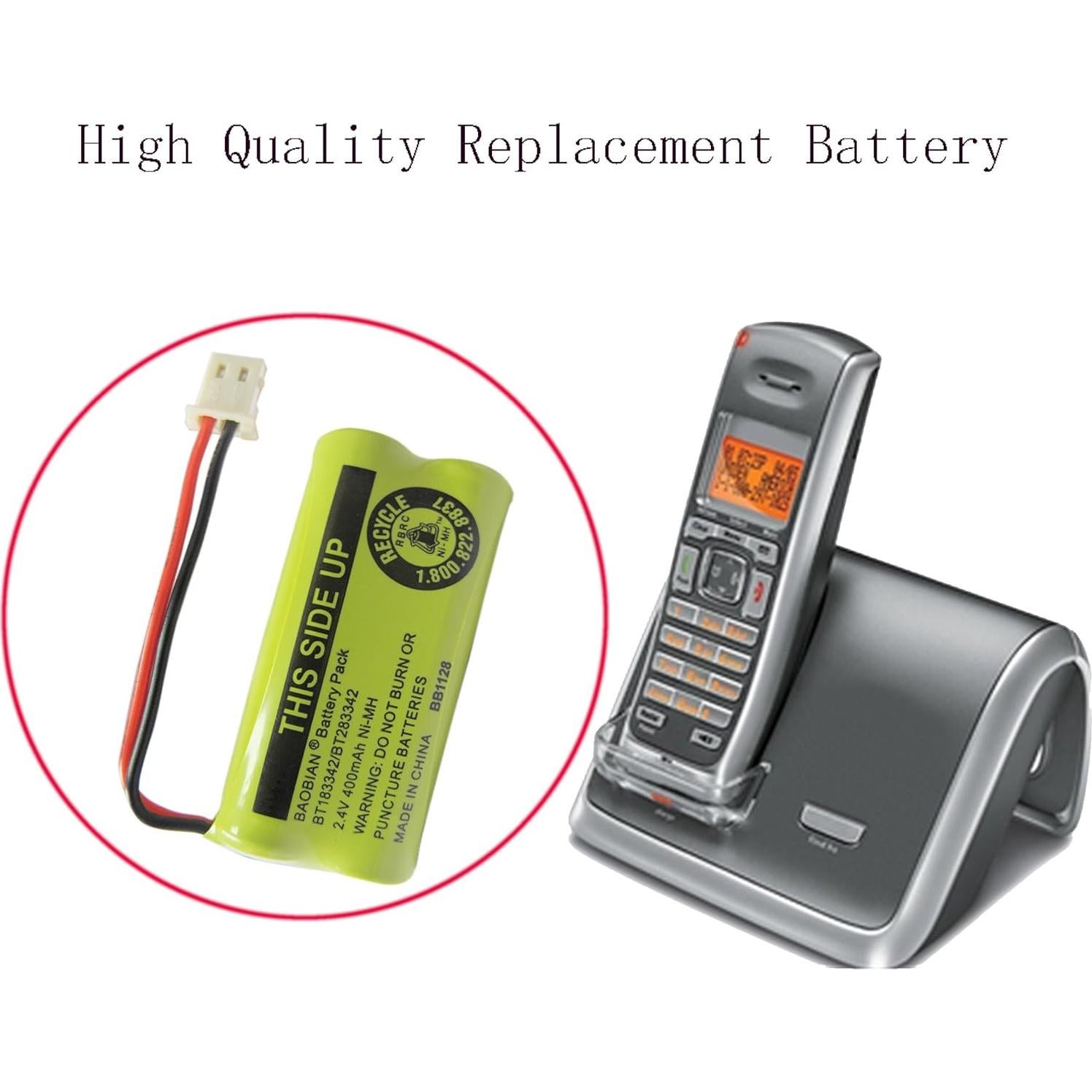 Batería recargable NiMH 2.4V 400mAh BAOBIAN - Paquete de 4