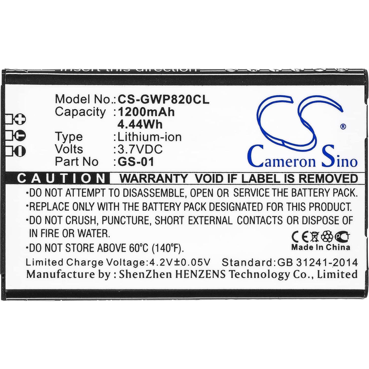 Batería Li-ion 1200mAh GS-01 para Grandstream WP820 WP810 DP730