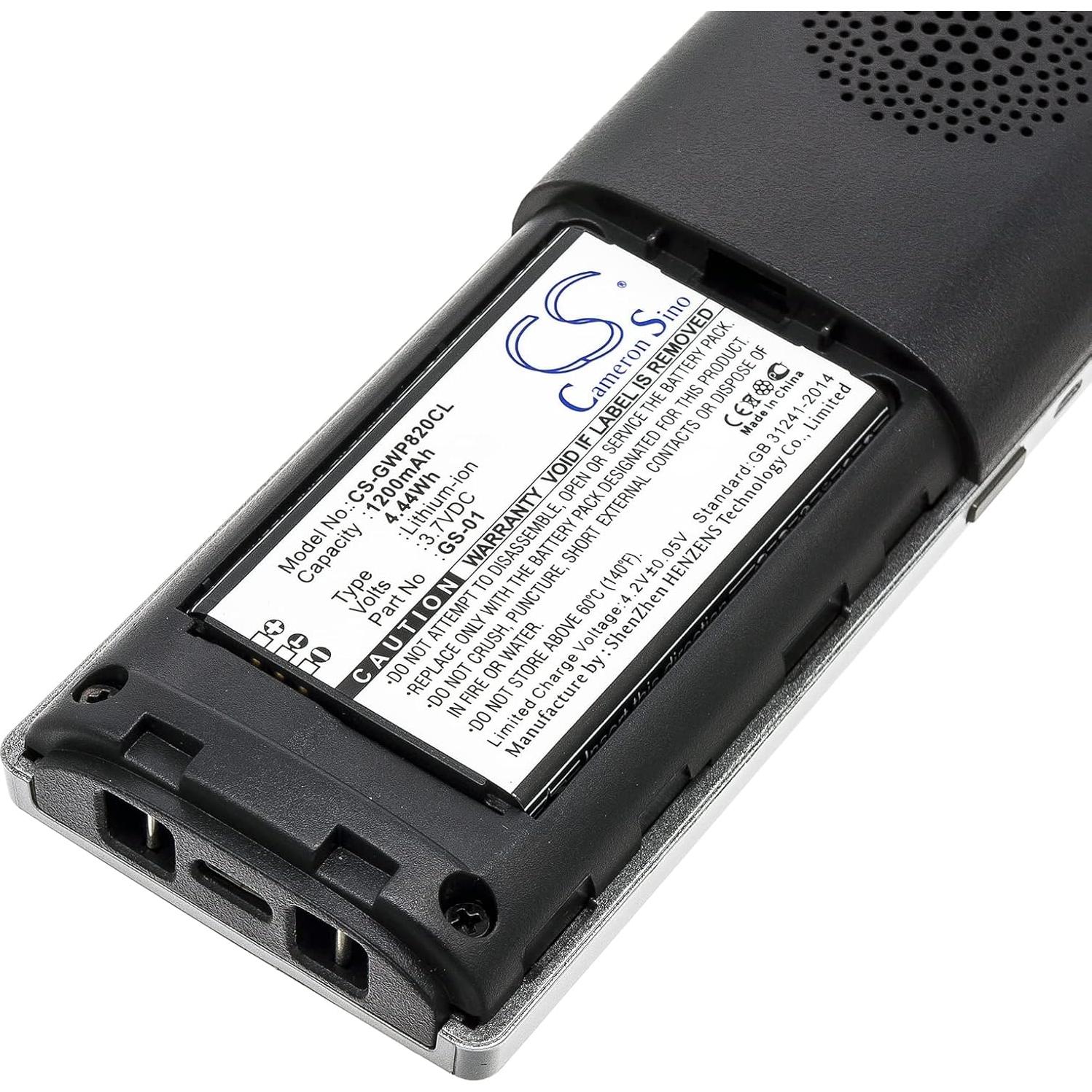 Batería Li-ion 1200mAh GS-01 para Grandstream WP820 WP810 DP730