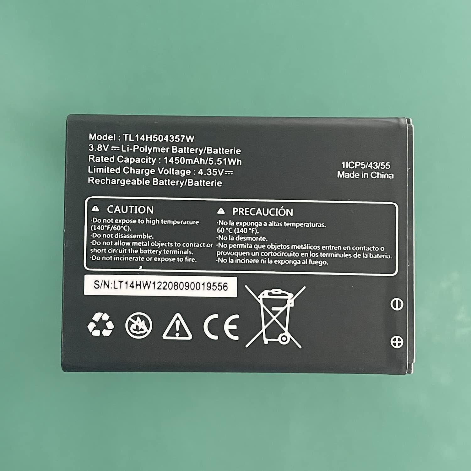 Batería de Reemplazo TL14H504357W para AT&T Cingular Flip IV 1450mAh