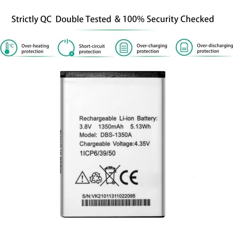 Batería de Reemplazo DDONG DBS-1350A para Doro 7050 7060 1350mAh