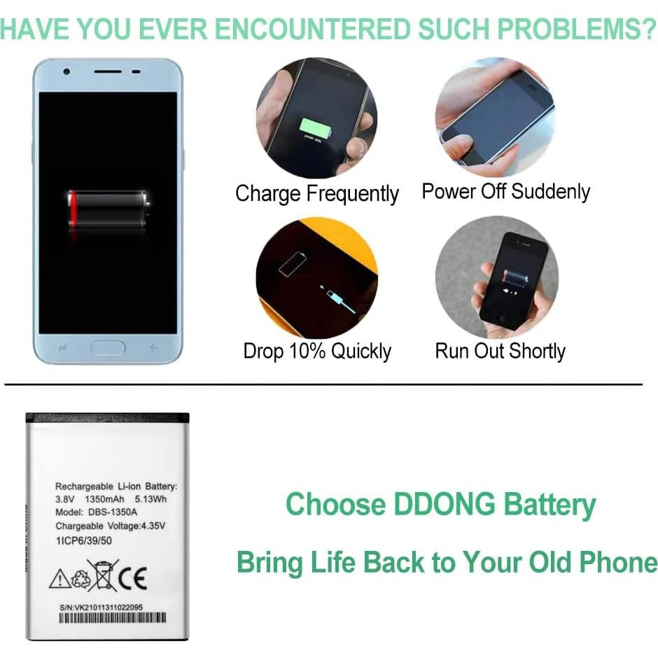 Batería de Reemplazo DDONG DBS-1350A para Doro 7050 7060 1350mAh