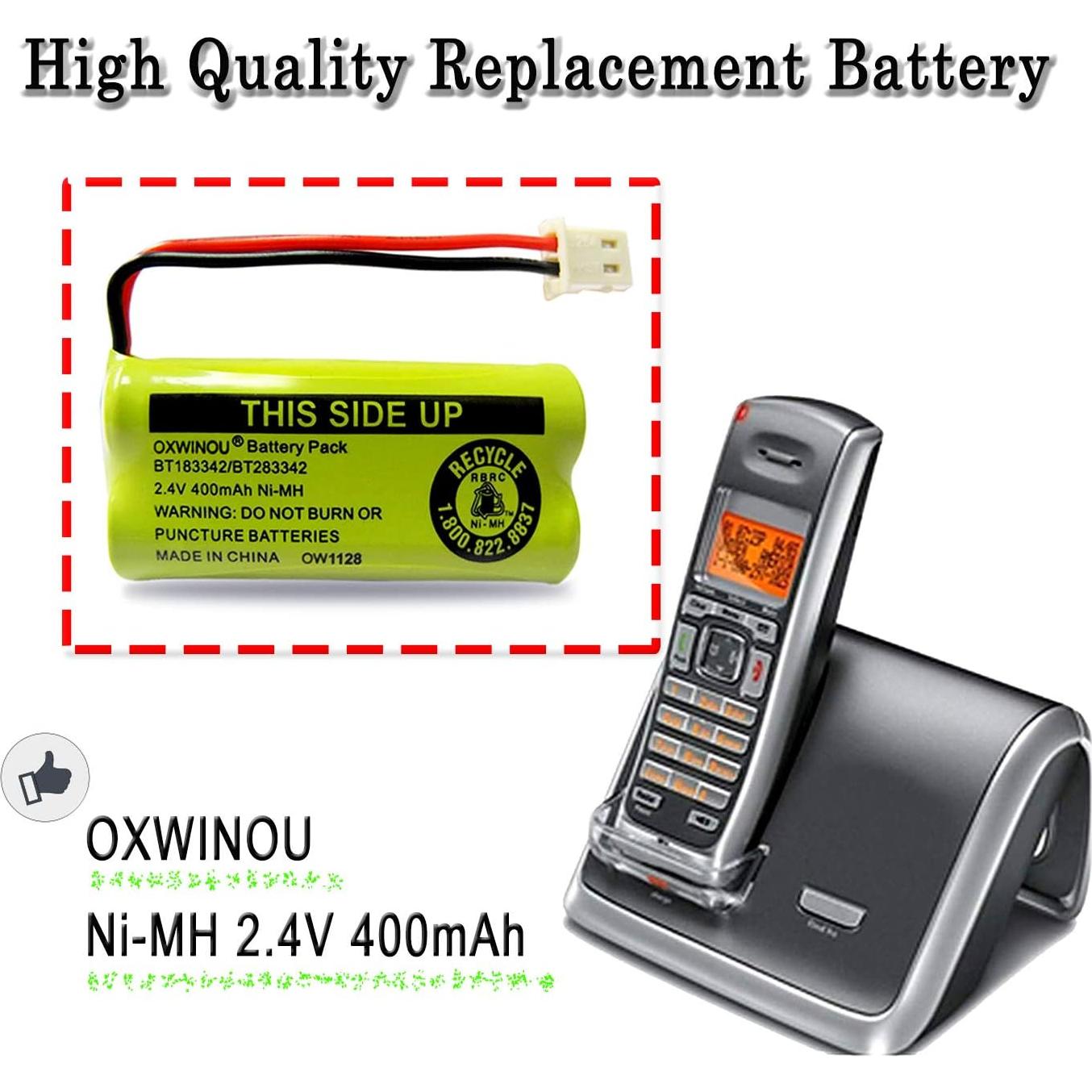 Batería Recargable OXWINOU BT183342 2Pcs 2.4V 400mAh Ni-MH