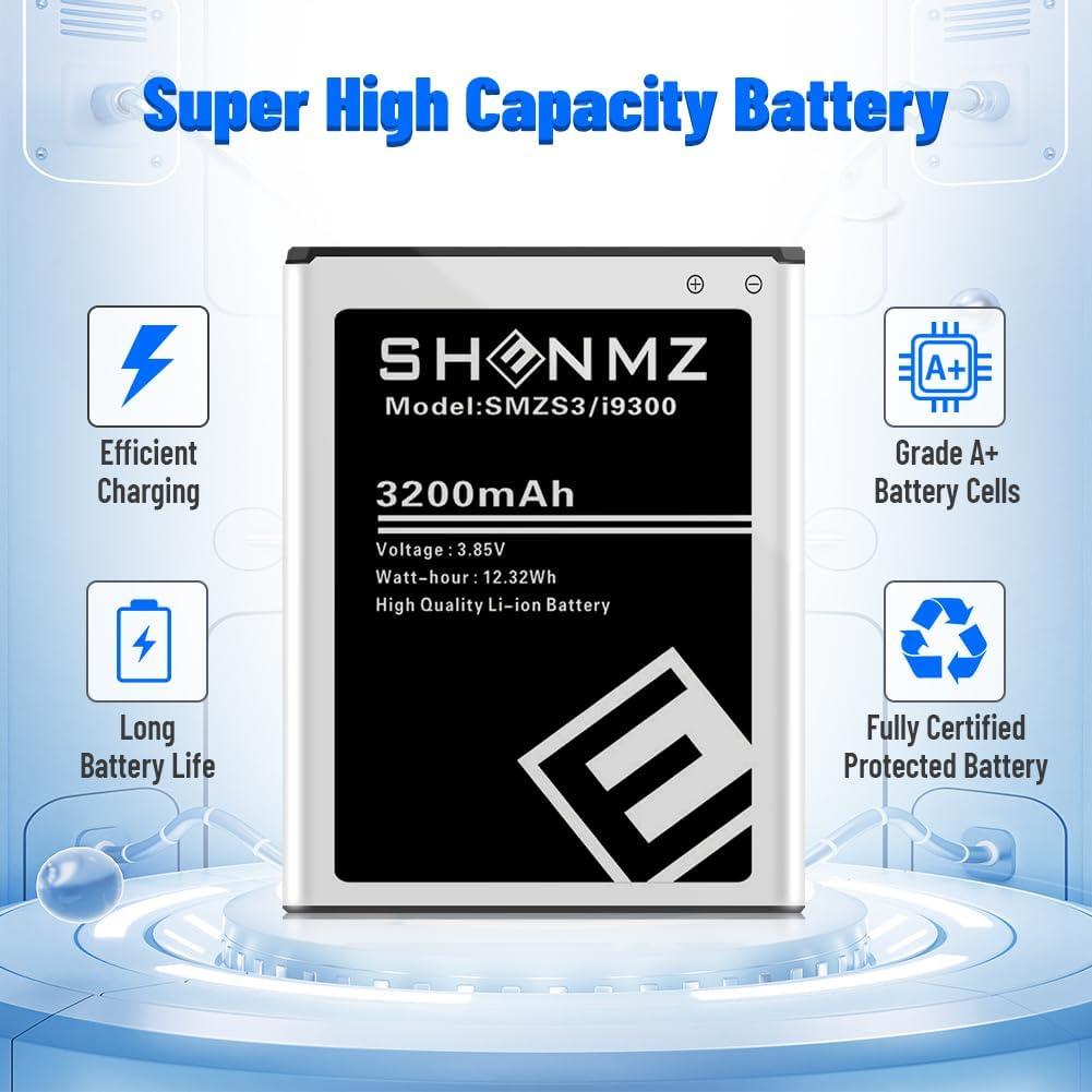 Batería de Reemplazo SHENMZ 3200mAh para Samsung Galaxy S3