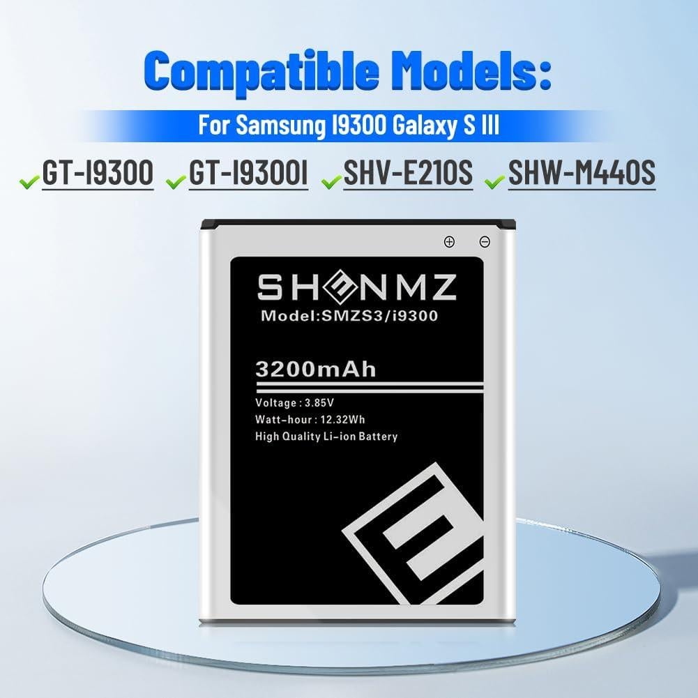 Batería de Reemplazo SHENMZ 3200mAh para Samsung Galaxy S3