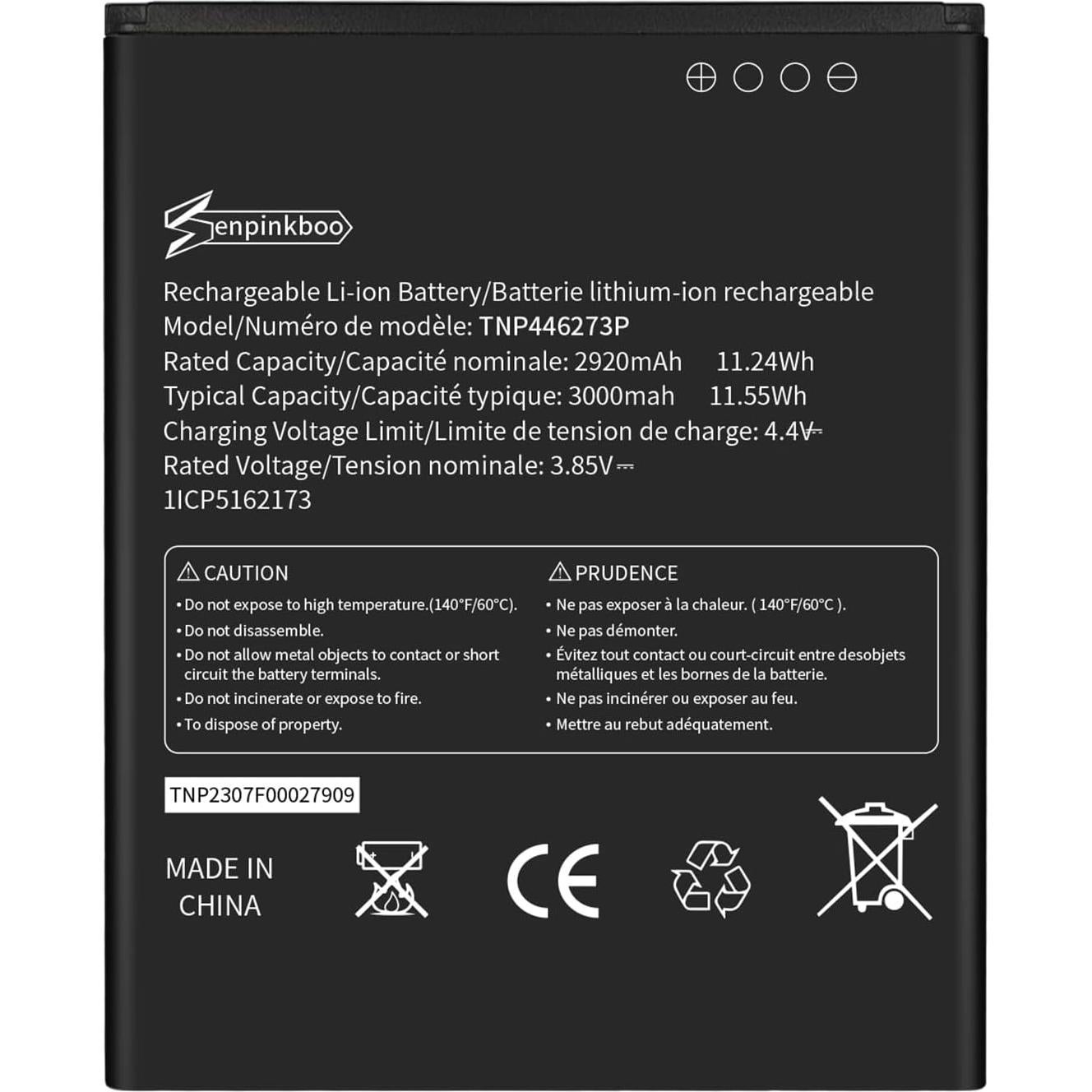 Batería de Reemplazo TNP446273P 3000mAh para Cricket Debut S2