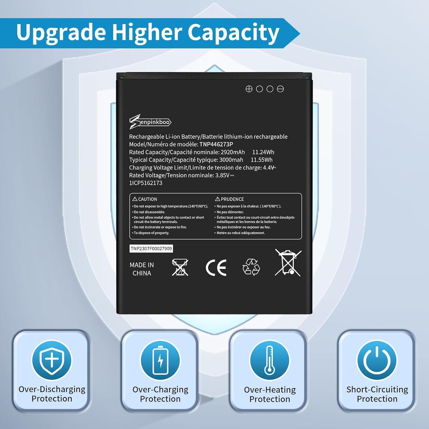 Batería de Reemplazo TNP446273P 3000mAh para Cricket Debut S2