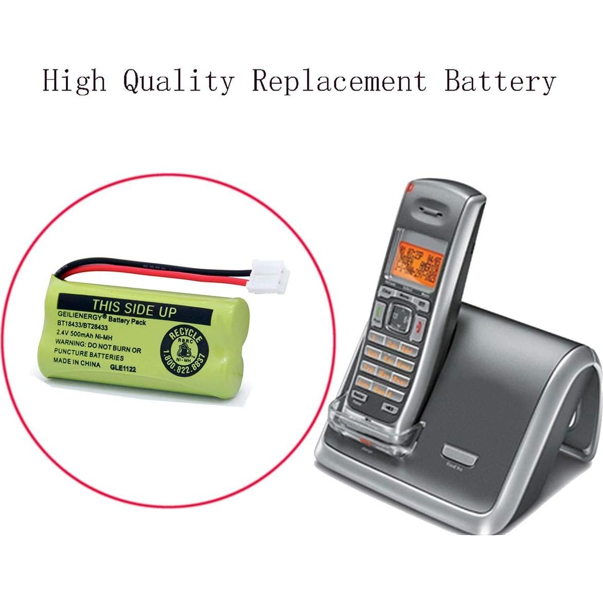 Batería de Reemplazo GEILIENERGY BT18433 Ni-MH 2.4V 500mAh (Paquete de 3)