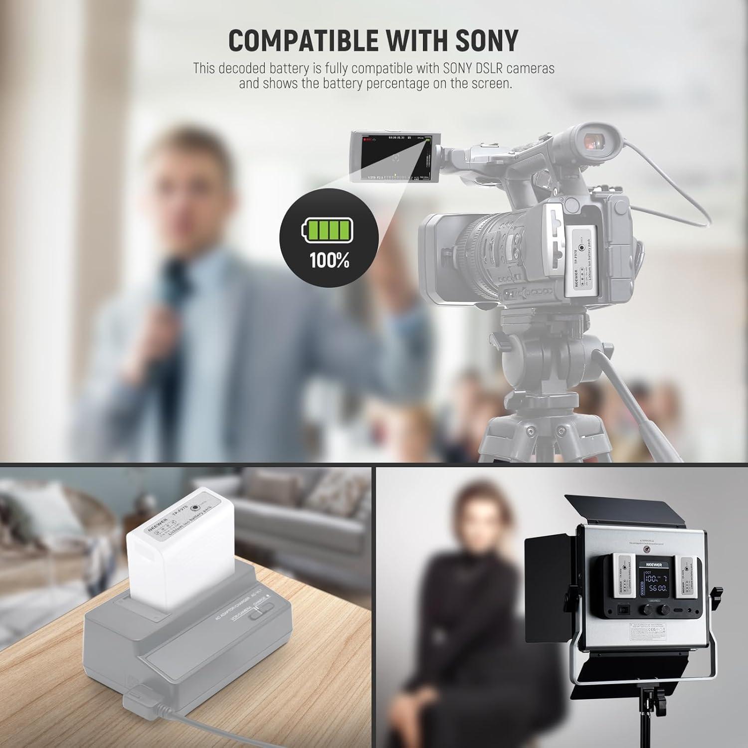 Batería NEEWER NP-F970 10500mAh Carga Rápida USB C Blanca