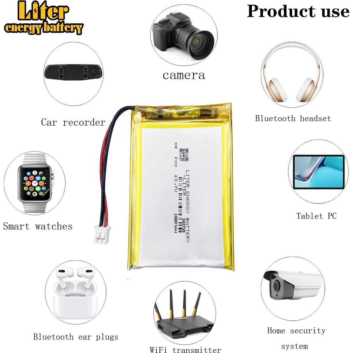 Batería Lipo Recargable 3.7V 1300mAh BIHUADE 503759