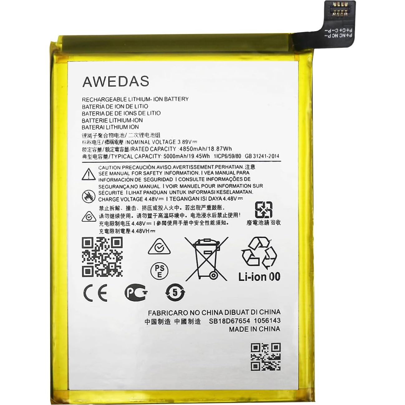 Batería de Reemplazo AWEDAS PG50 para G Stylus 5G 2023 5000mAh