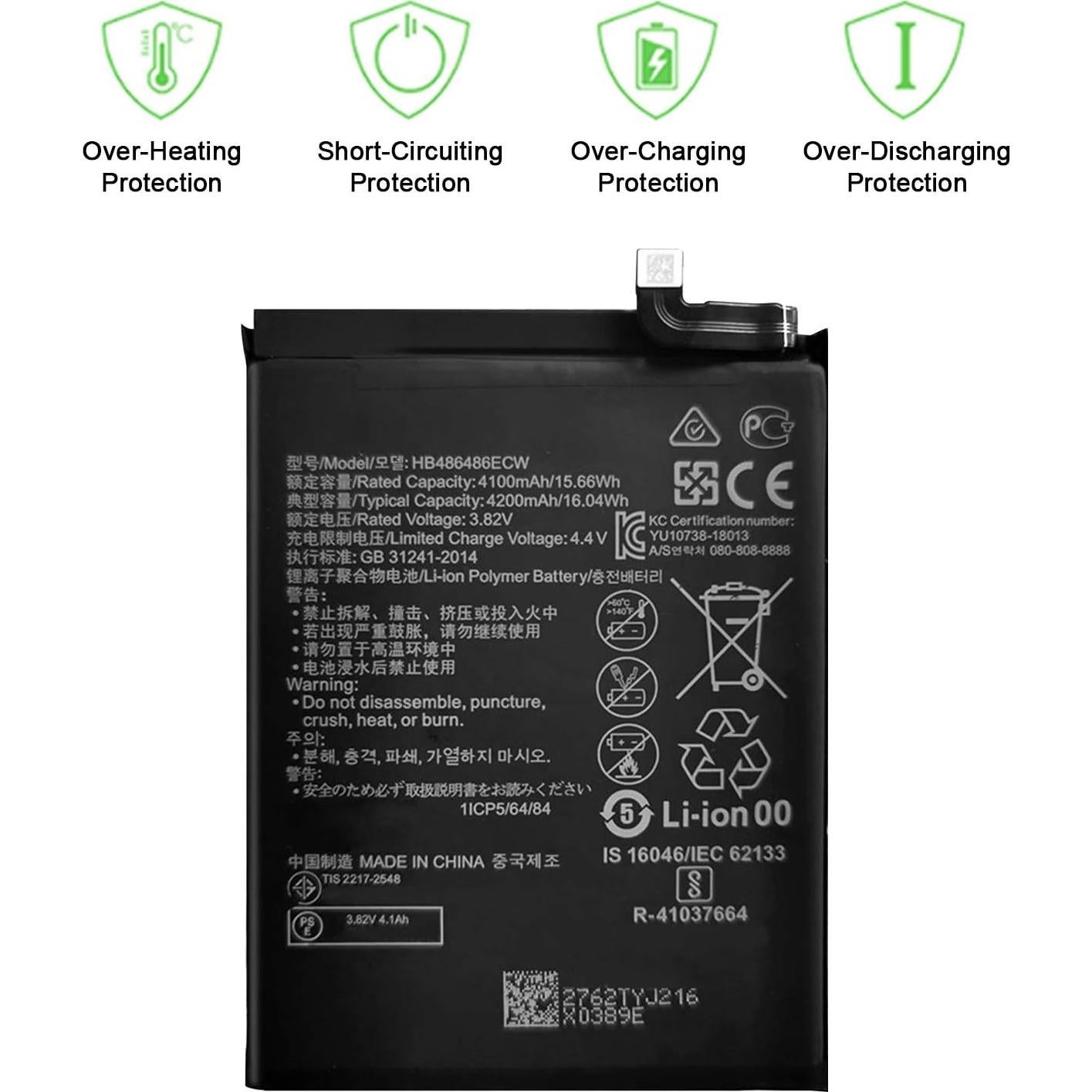 Batería de Reemplazo WUHAO HB486486ECW para Huawei P30 Pro