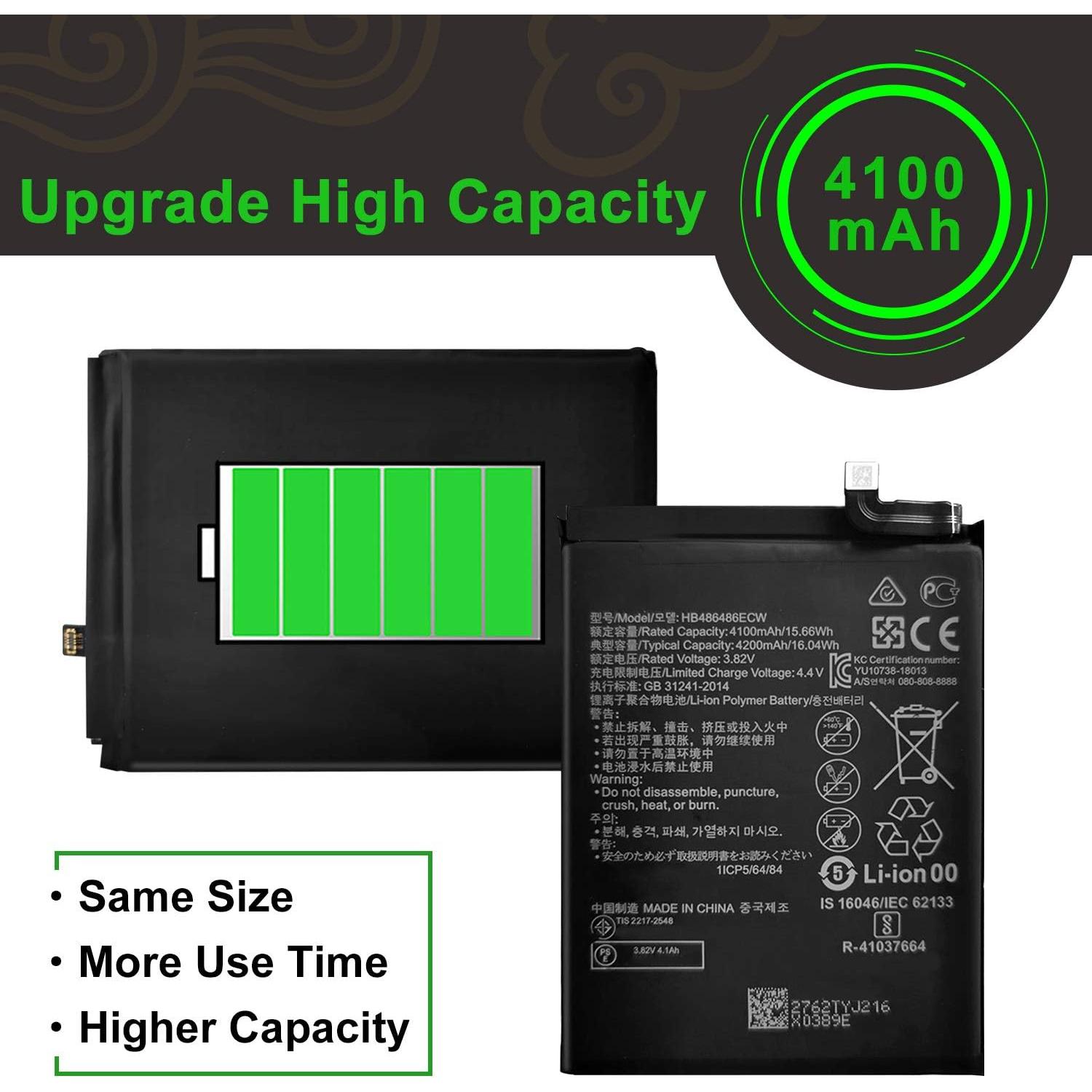 Batería de Reemplazo WUHAO HB486486ECW para Huawei P30 Pro