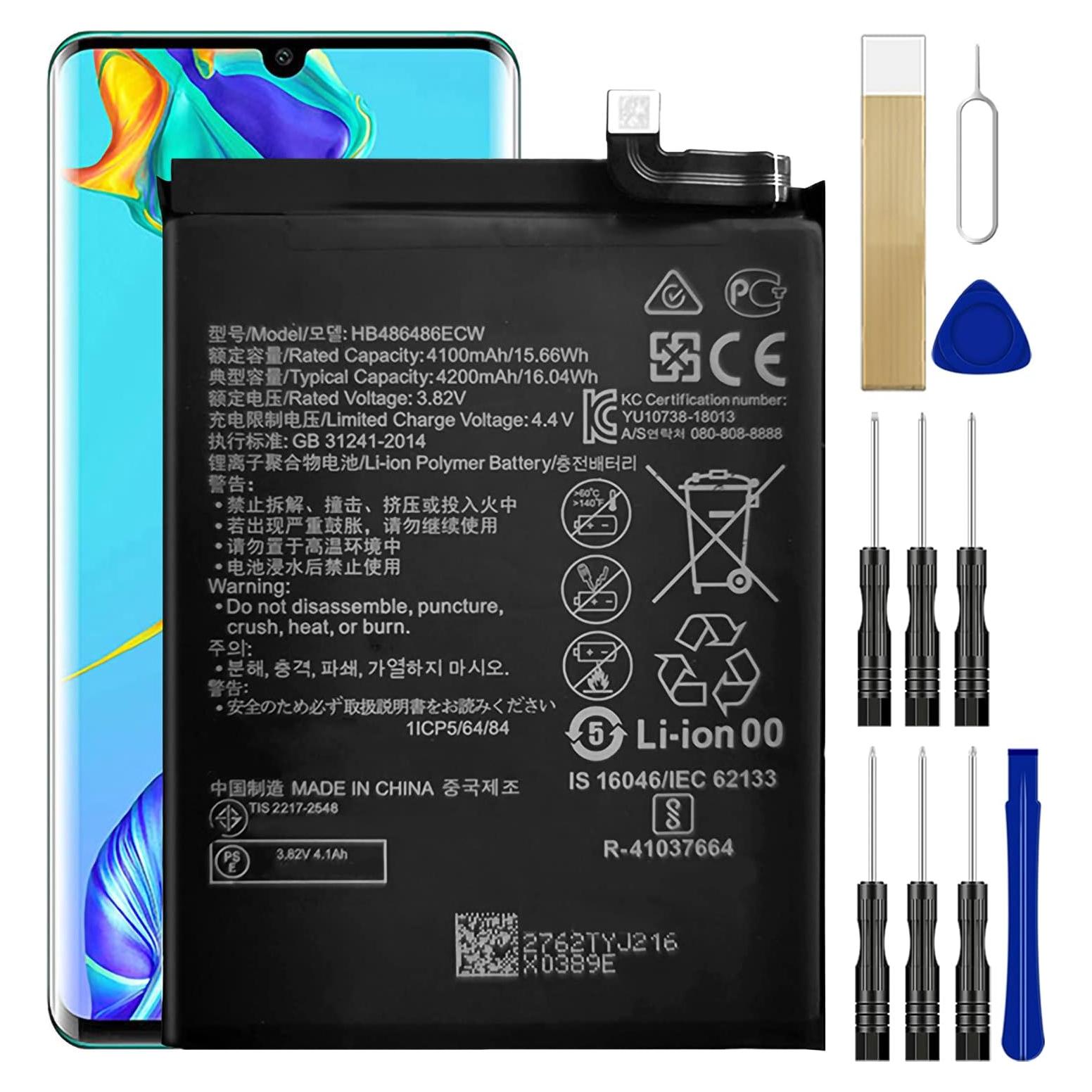 Batería de Reemplazo DDONG HB486486ECW para Huawei Mate 20 Pro y P30 Pro