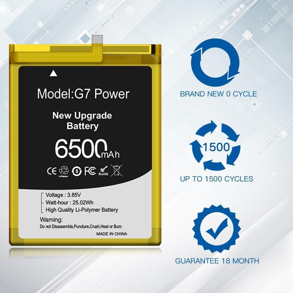 Batería de Reemplazo JK50 6500mAh para Moto G7 Power