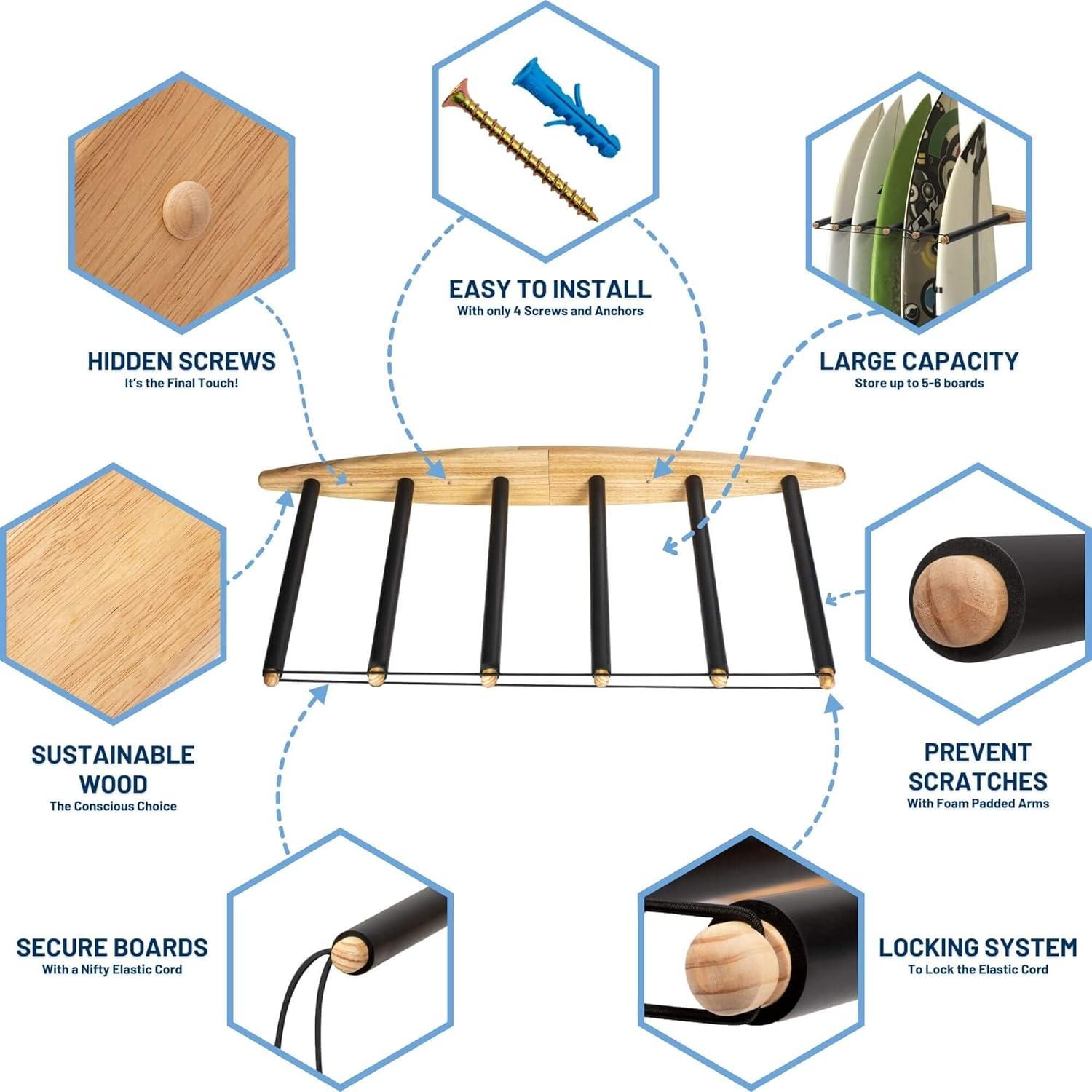 Soporte Vertical para Tablas de Surf Hang 11 - 6 brazos