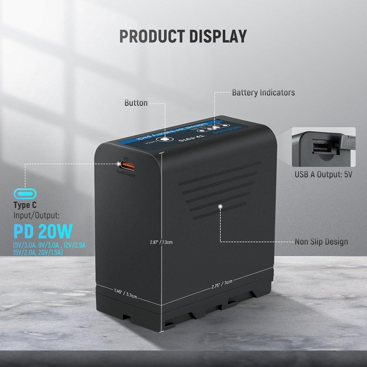 Batería de Reemplazo NEEWER TP-F970 7800mAh para Cámaras