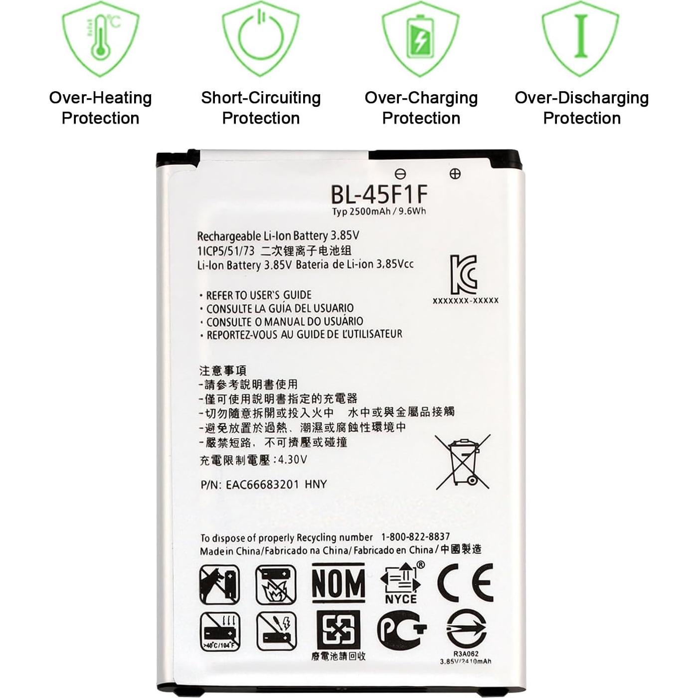 Batería WUHAO BL-45F1F para LG Aristo M150 M151 M210 K8 2017