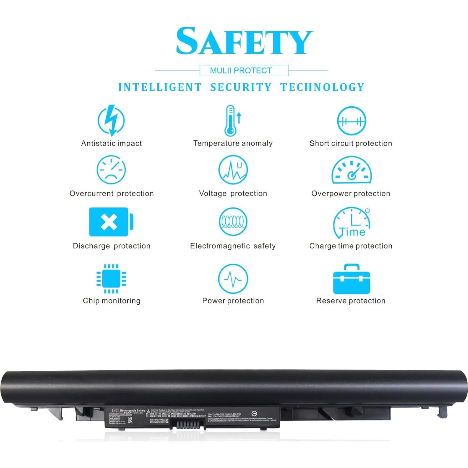 Batería de Reemplazo HP JC03 10.95V 2600mAh para HP 15-bs/bw/17-bs