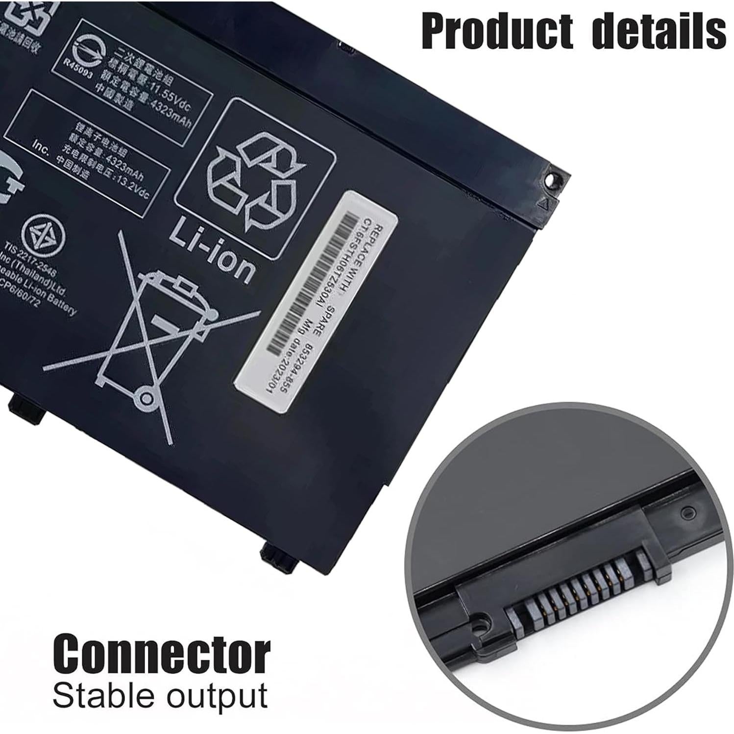 Batería SR03XL 52.5Wh para HP Pavilion Envy x360 15-CX