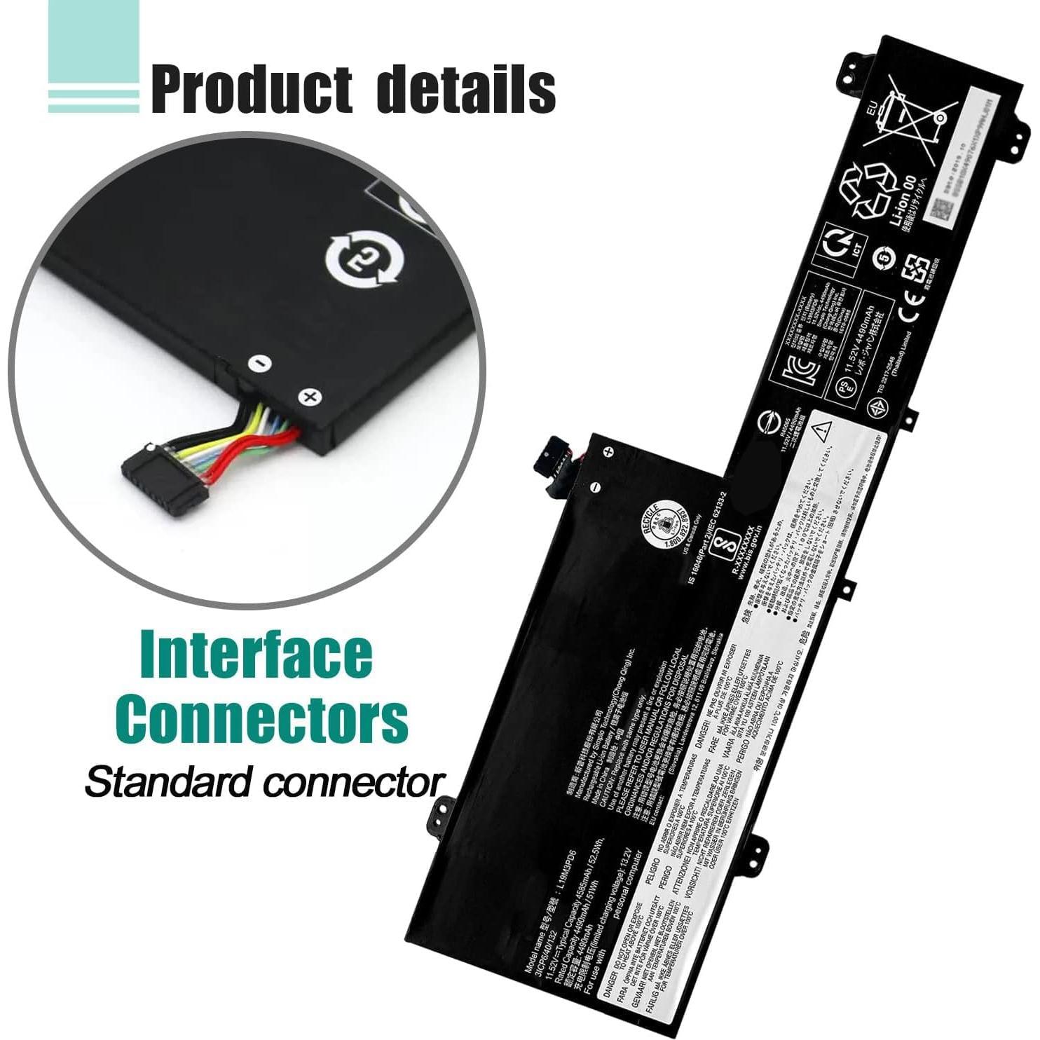 Batería de Laptop Boweirui L19M3PD6 11.52V 52.5Wh para Lenovo