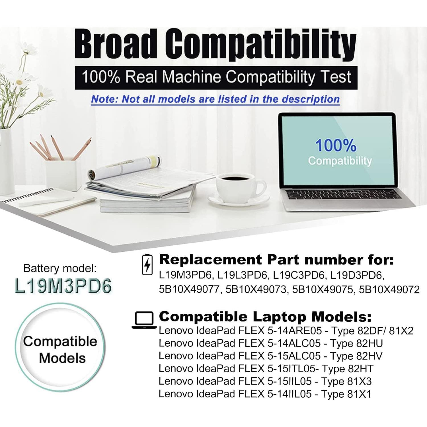 Batería de Laptop Boweirui L19M3PD6 11.52V 52.5Wh para Lenovo