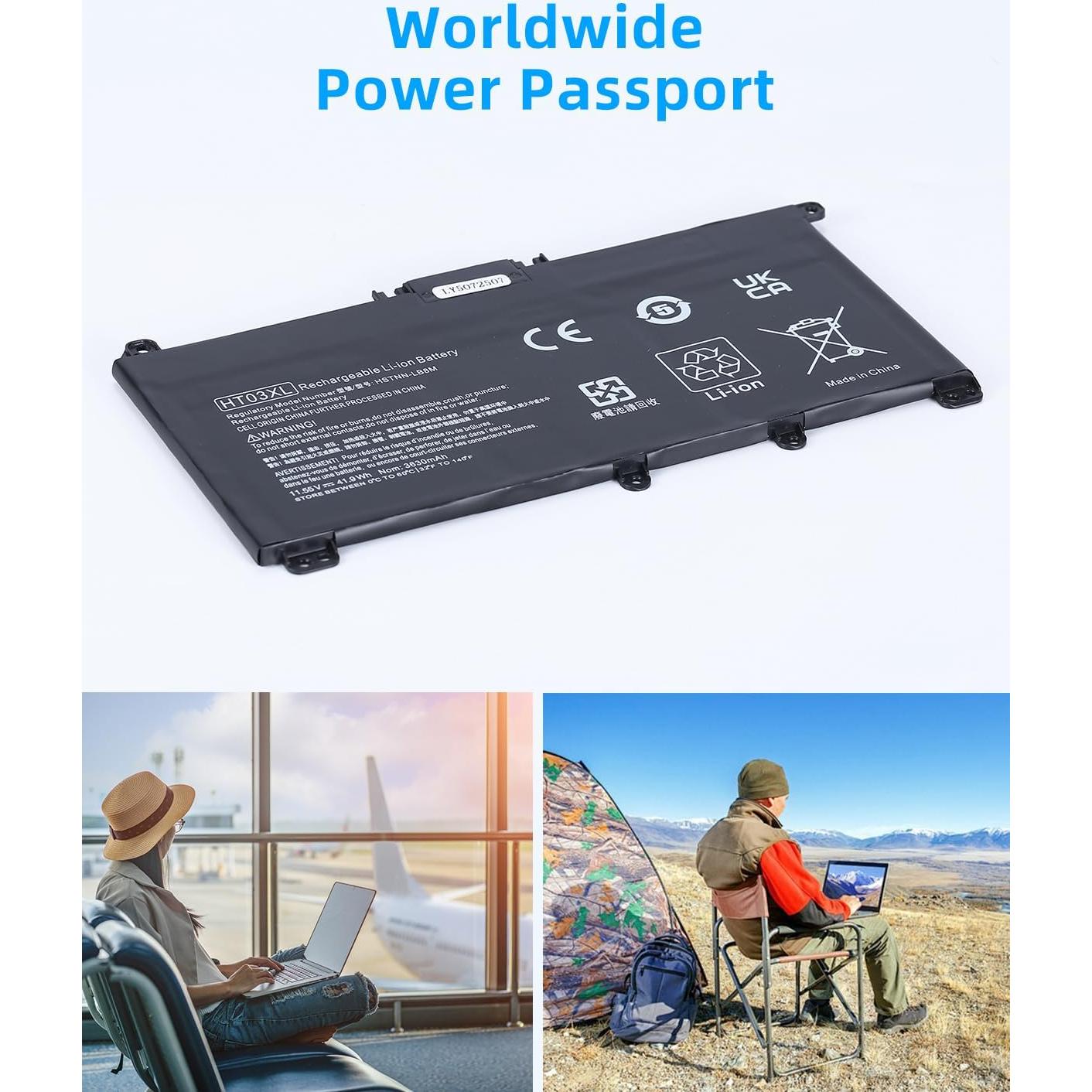 Batería de Laptop JBERY HT03XL para HP Pavilion 15-DB 41Wh