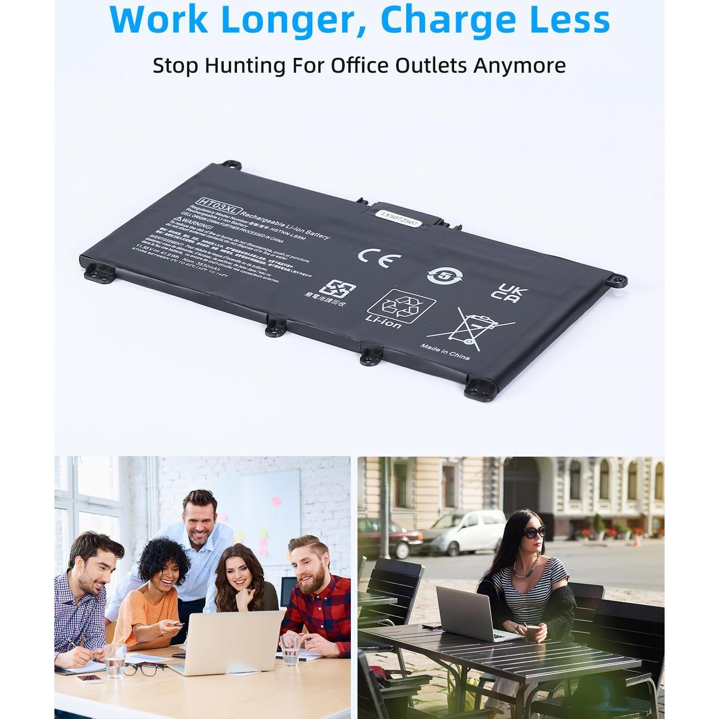 Batería de Laptop JBERY HT03XL para HP Pavilion 15-DB 41Wh