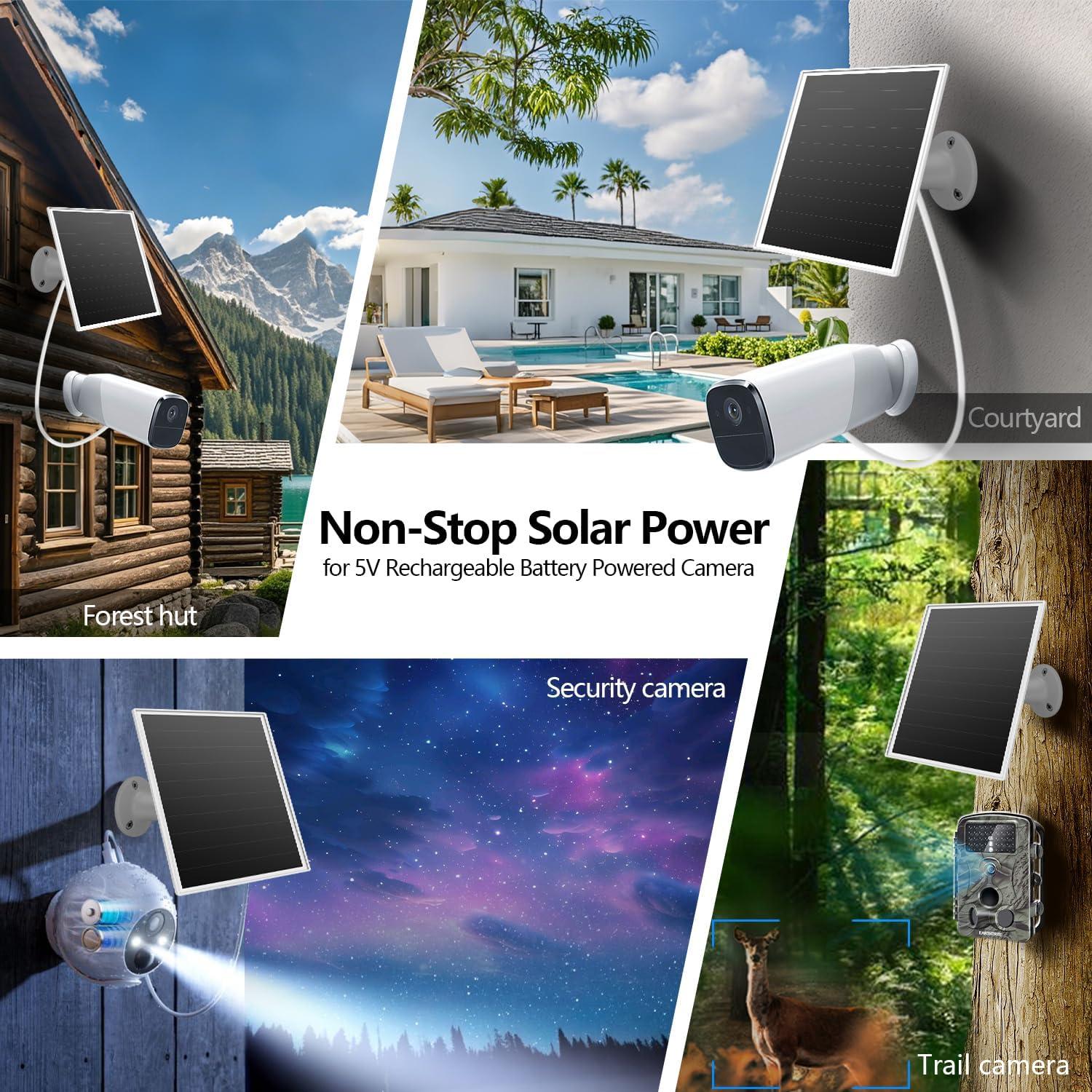 Cargador Solar 6W Orayafid IP65 para Cámaras de Seguridad