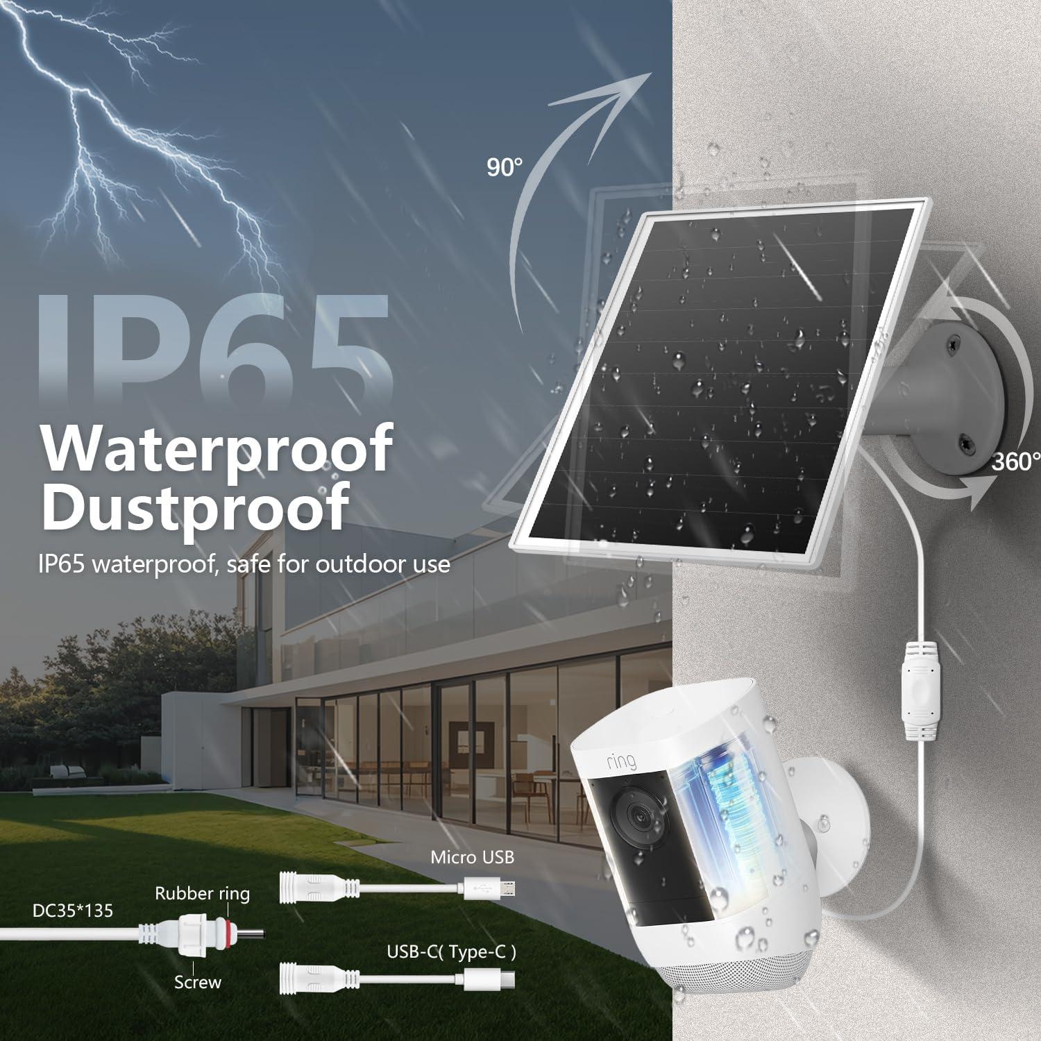 Cargador Solar 6W Orayafid IP65 para Cámaras de Seguridad