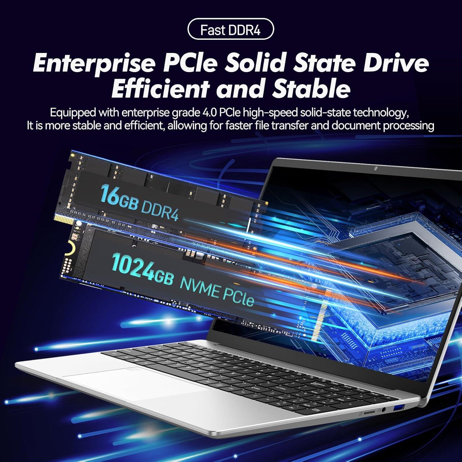 Laptop Pryloxen 15.6" FHD, 16GB RAM, 1TB SSD, Win 11 Pro