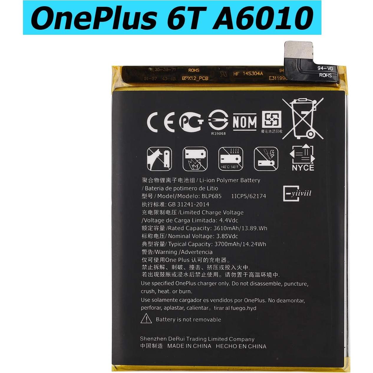 Batería de Reemplazo BLP685 para Oneplus 6T/7 3600mAh