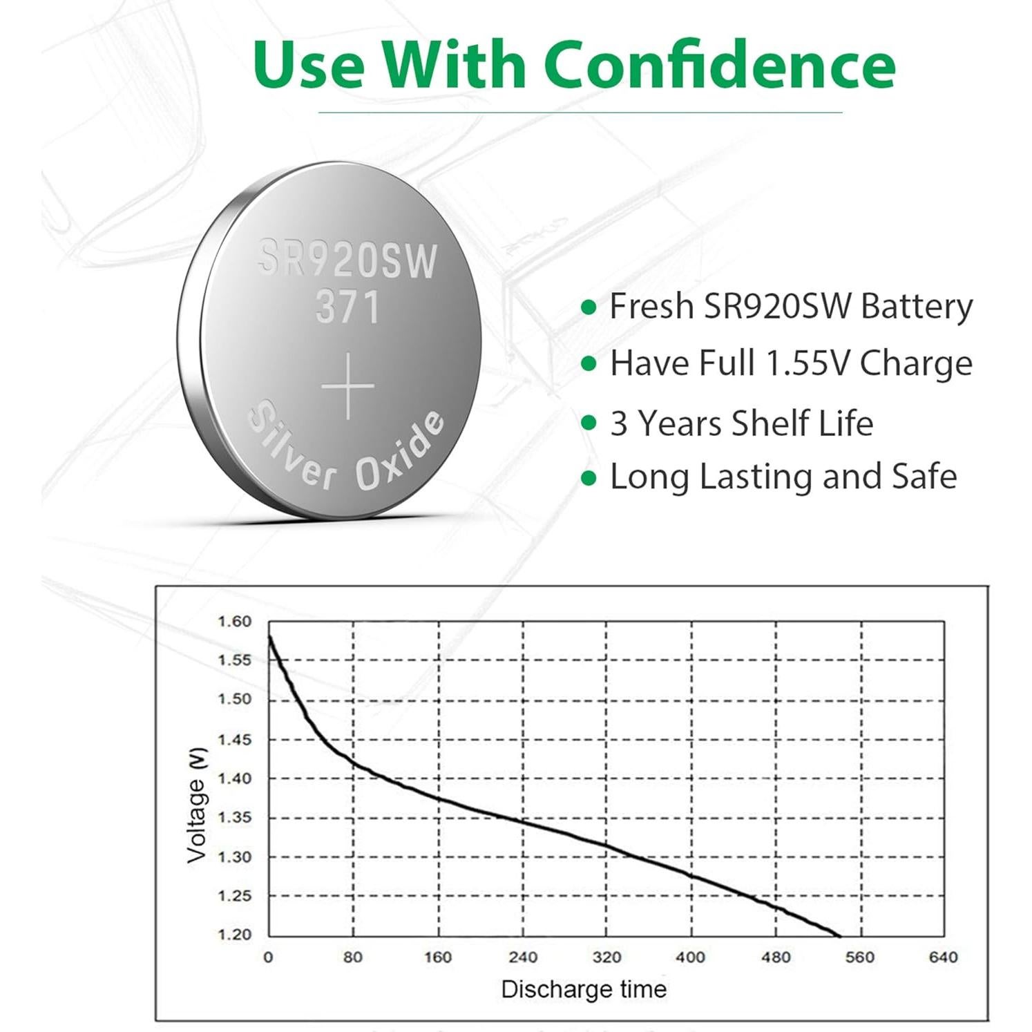 Baterías de botón LiCB 20 Pack SR920SW 1.5V Alta Calidad