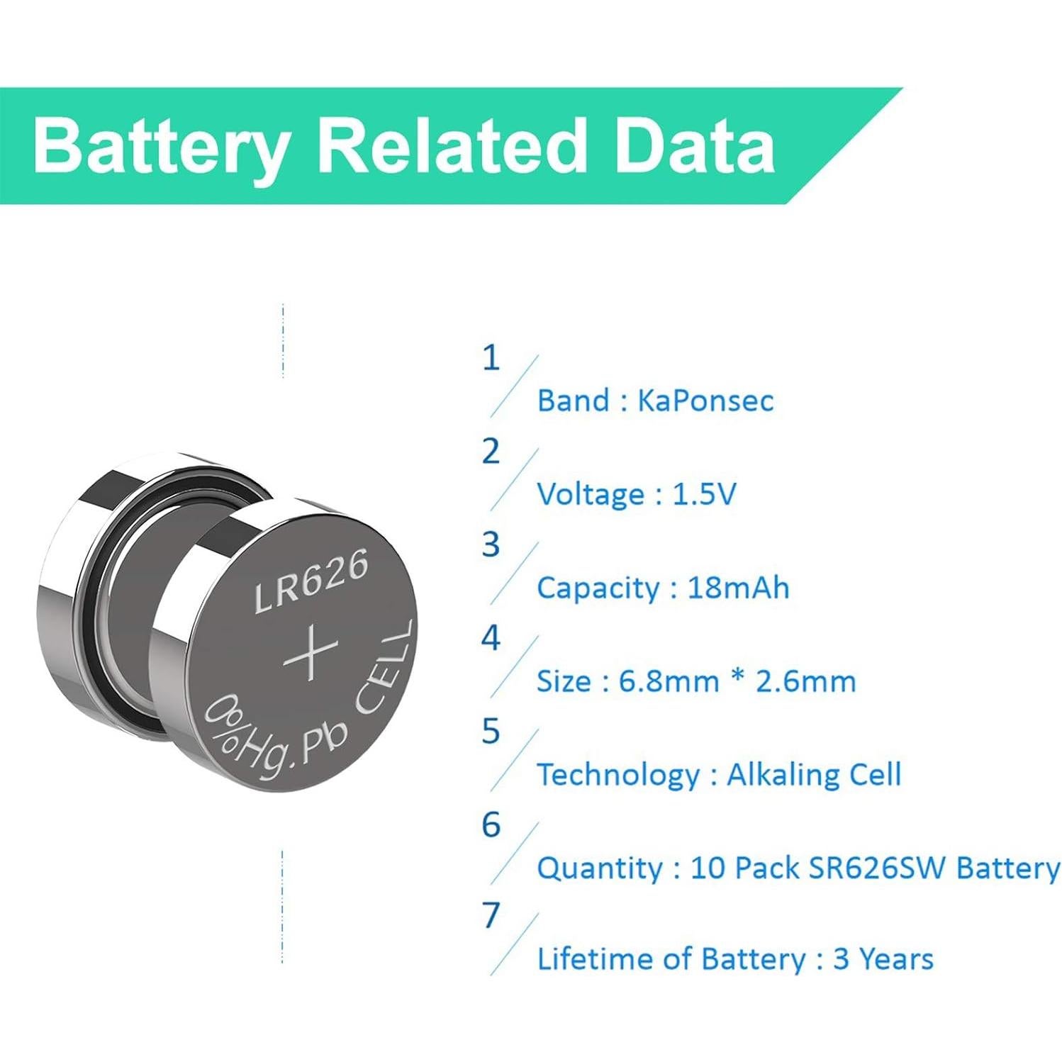 Paquete de 10 Baterías de Botón SR626SW 1.5V para Reloj
