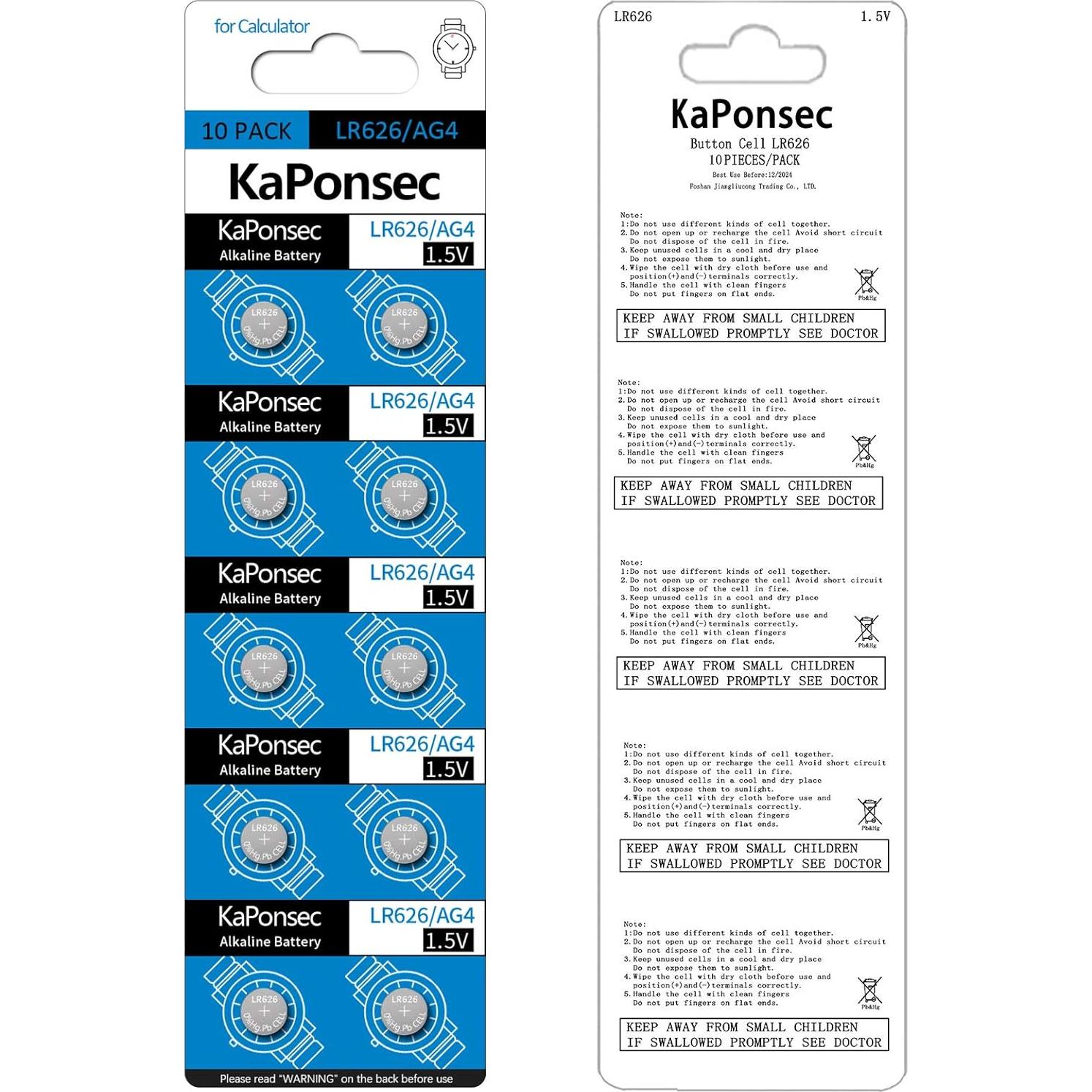 Paquete de 10 Baterías de Botón SR626SW 1.5V para Reloj