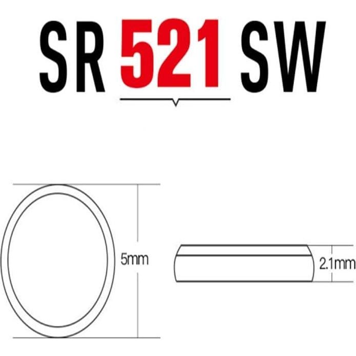 Baterías de Botón SKOANBE SR521SW 10PCS 1.5V Óxido de Plata