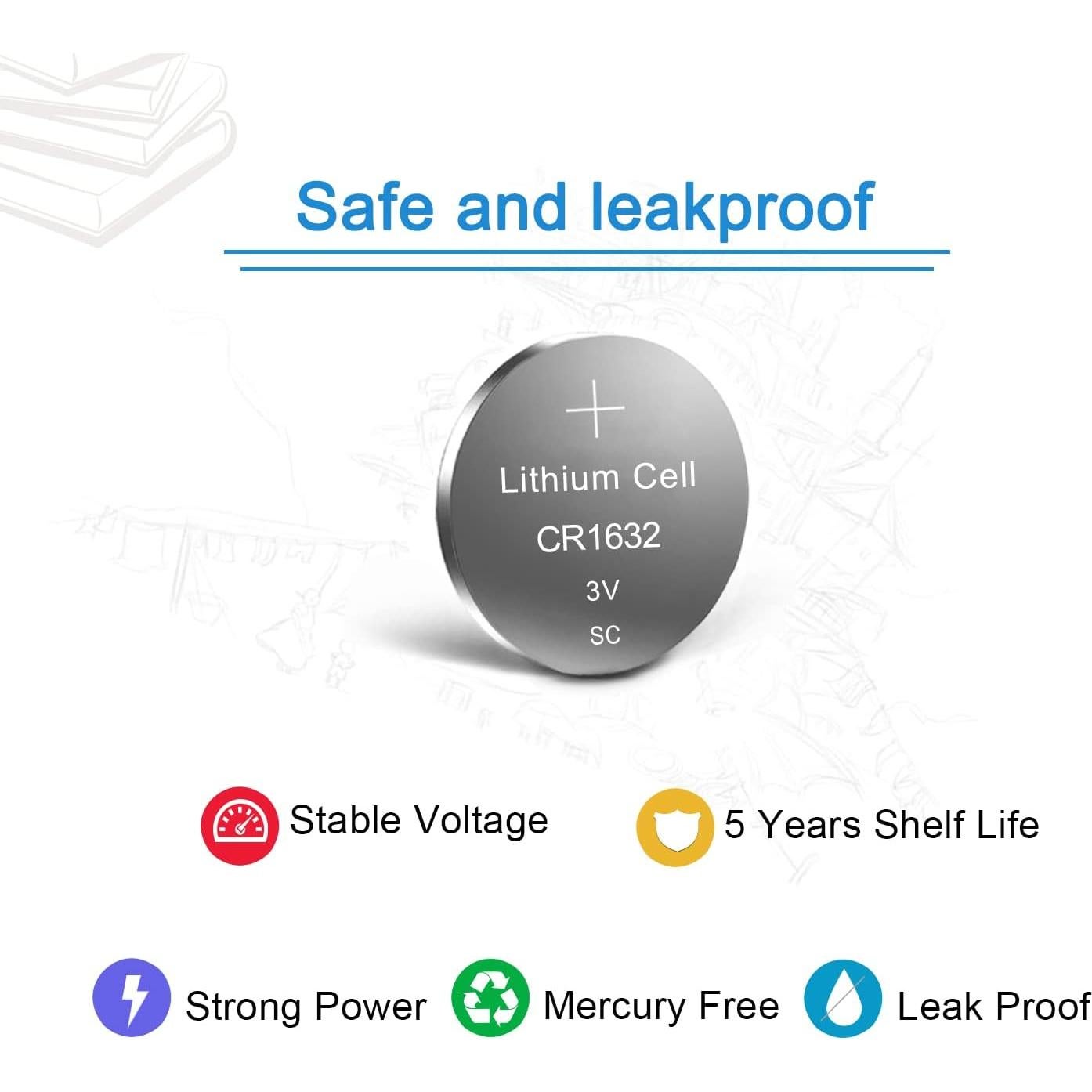 Batería de Litio 3V SURPOWER CR1632 - Paquete de 10 Unidades