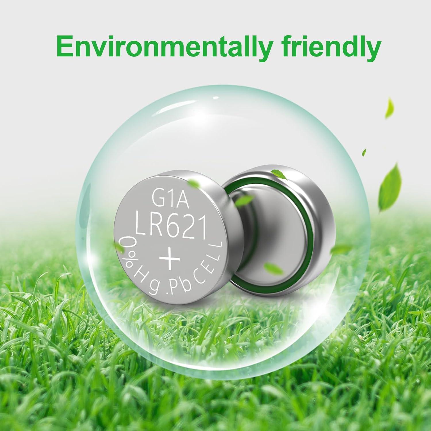 Baterías de Reloj DURNERGY AG1 SR621SW 100 Pcs Alcalinas