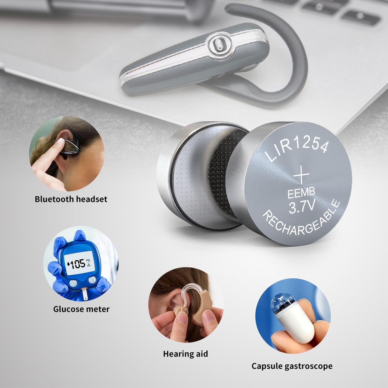 Baterías Recargables EEMB LIR1254 3.7V 65mAh 4 Pack