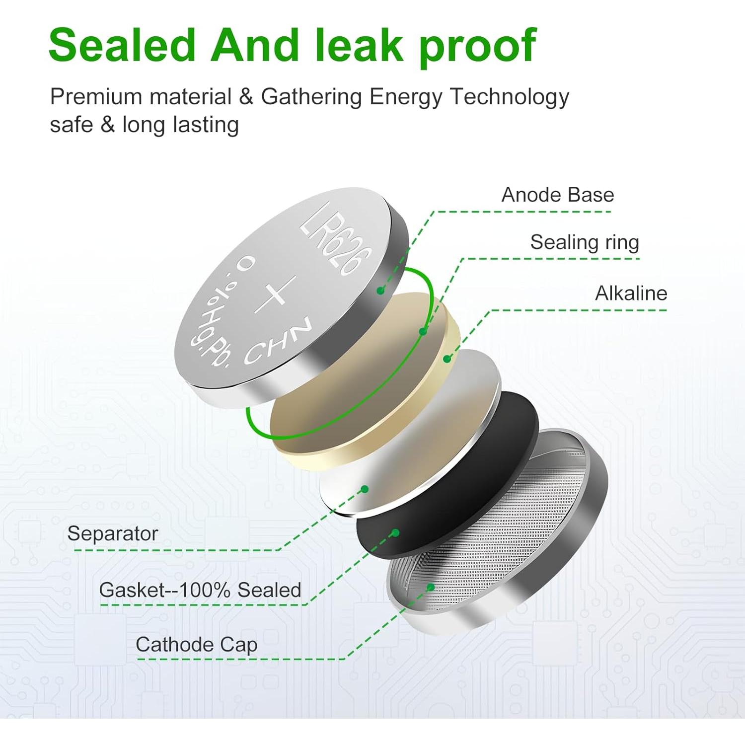 Baterías LR626 Paquete de 10 - Alcalinas 1.5V para Relojes